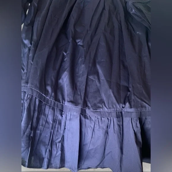 Harshman’s Fiona Cotton Dress Dark Navy Long Puff Sleeves Size Small NWT - Picture 5 of 7